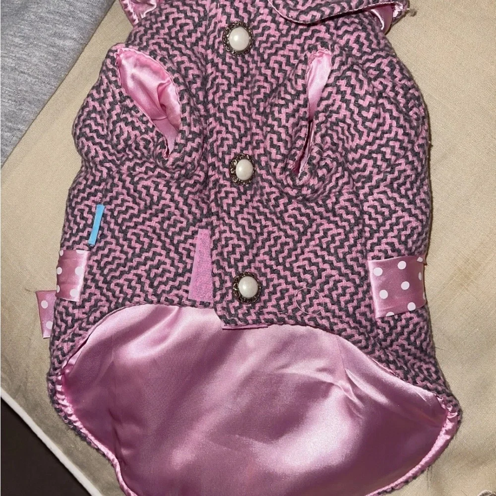 Chic Pink Dog Sweater with Bow DOGO coat couture S